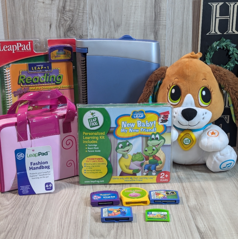 (11) Leapfrog LeapPad Plush Dog, Games & Accessories (11) Piece Bundle!